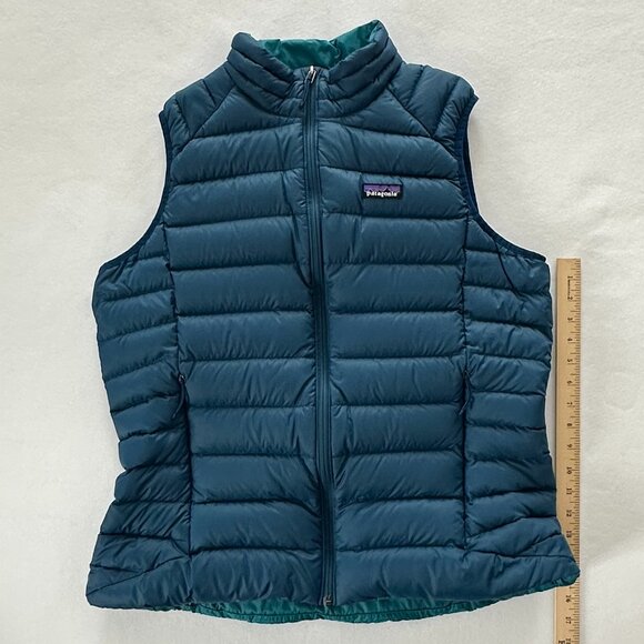 Patagonia Down Sweater Vest Blue Puffer Women Size XL - Picture 2 of 12